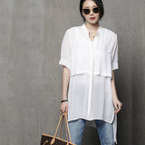 2026 Summer Dress New Korean Version Of The Long-Sized Women's Loose Short-Sleeved Chiffon Women's Shirt