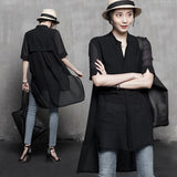 2026 Summer Dress New Korean Version Of The Long-Sized Women's Loose Short-Sleeved Chiffon Women's Shirt