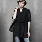 2026 Summer Dress New Korean Version Of The Long-Sized Women's Loose Short-Sleeved Chiffon Women's Shirt