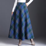 Real Shooting Retro Hair Lattice Half-Dress Women's Autumn And Winter Long High-Waist Skirts This Skirts Thickened