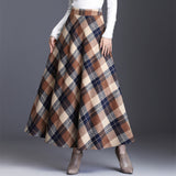 Real Shooting Retro Hair Lattice Half-Dress Women's Autumn And Winter Long High-Waist Skirts This Skirts Thickened