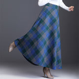 Real Shooting Retro Hair Lattice Half-Dress Women's Autumn And Winter Long High-Waist Skirts This Skirts Thickened