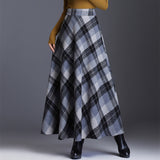 Real Shooting Retro Hair Lattice Half-Dress Women's Autumn And Winter Long High-Waist Skirts This Skirts Thickened
