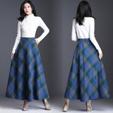 Real Shooting Retro Hair Lattice Half-Dress Women's Autumn And Winter Long High-Waist Skirts This Skirts Thickened