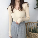 2025 New Knitwear In The Knit Shirt Autumn And Winter Jacket Thick Tight Height Collar Sweater Women's Bottom Shirt