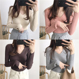 2025 New Knitwear In The Knit Shirt Autumn And Winter Jacket Thick Tight Height Collar Sweater Women's Bottom Shirt