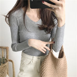 2025 New Knitwear In The Knit Shirt Autumn And Winter Jacket Thick Tight Height Collar Sweater Women's Bottom Shirt