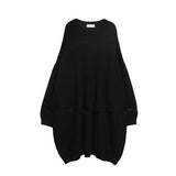Round-Necked Fat Sister Pregnant Woman Knitted Dress Woman Large Size Loose Korean Version Of The Long Over-Knee Skirt