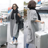 Round-Necked Fat Sister Pregnant Woman Knitted Dress Woman Large Size Loose Korean Version Of The Long Over-Knee Skirt