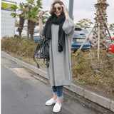 Round-Necked Fat Sister Pregnant Woman Knitted Dress Woman Large Size Loose Korean Version Of The Long Over-Knee Skirt