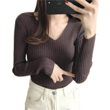 2025 New Knitwear In The Knit Shirt Autumn And Winter Jacket Thick Tight Height Collar Sweater Women's Bottom Shirt