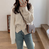 Scented Taro Purple Sweater Women's Cardigan Coat Women's College Style 2026 Autumn New Women's Korean Version Of Long-Sleeved Solid Color Top