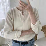 Scented Taro Purple Sweater Women's Cardigan Coat Women's College Style 2026 Autumn New Women's Korean Version Of Long-Sleeved Solid Color Top