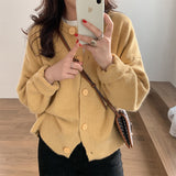 Scented Taro Purple Sweater Women's Cardigan Coat Women's College Style 2026 Autumn New Women's Korean Version Of Long-Sleeved Solid Color Top