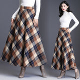 Real Shooting Retro Hair Lattice Half-Dress Women's Autumn And Winter Long High-Waist Skirts This Skirts Thickened