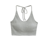 Short With Chest Pad Hanging Neck Sling Vest Hot Girl Pure Want To Practice Yoga Movement Hottie Top