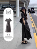 Small Design Cross-Tieed Short-Sleeved Dress Summer Femininity High-End Feeling Waist Thin A Word Long Skirt