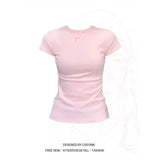 2026 New Round Collar Slimming Simple Temperament Commuting Han Linen Short-Sleeved T-Shirt Dress