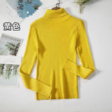 Spring And Autumn Blouse New Korean Version Of The Slime With High-Necked Long-Sleeved Bottom Shirt Thin Sweater Knitted Sweater Tide