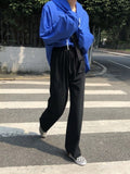 Autumn Ins Korean Version Of Sweatpants Female High-Waisted Trousers Students Loose Casual Fall Broad Leg Pants Straight Pants