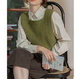 Vintage Jasmine Knitted Vest Women's Sweater Solid Color Stacked Clothes Tide 2026 Early Autumn New Horse Clip