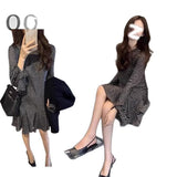 Lotus Edge Horn Horn Sleeve Chiffon Dress Women Spring And Autumn New Temperament Feel Thin Thin