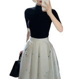 Korean Senior Wear A Set Of Gentle Style Unique Super-Looking Top Dress Two Sets 26 Autumn
