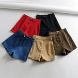 Honey Ass Denim Shorts Women Summer Solid Color Repair Tight Shorts High-Waist Elastic Casual A Word Hot Pants
