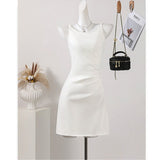 Life Manifesto White French Dress Women's Summer 2025 New Simplicity Suspension Suspension Short