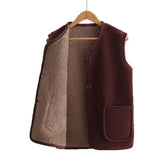 Lamb Coat Vest Vest Mother Shoulder Autumn And Winter Plus Velvet In The Elderly Thicken New Wear Warm