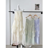 French Sling Lace Dress Women 2026 Spring And Summer Gentle Wind Holiday Thin Cake Dress