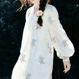 Original Embroidery Heavy Industry Lantern Sleeve Long Sleeves Fat Dress 2026 Spring And Summer New Long Dress