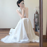 2026 Summer French Important Occasion Beautiful Dress Light People Gentle Know Wearing Light Apricot Lace Temperament Dress