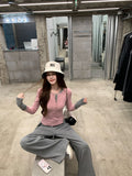 Two Stitched Half-Necked Long-Sleeved T-Shirts For Girls In Early Autumn Slimming Design Chic Coat