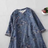 2026 Japan Hanchun Summer New Literary And Art Retro Printing Sleeve Cheongsam Dress Woman