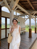 White Suspension Summer 2025 New Small Fresh Butterfly Teling Mid-Long First Love Dress Dress Woman