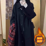 [Original Practice +390 Grams] Black Coat Female Wool Jacket 2025 Autumn And Winter New Small High-End