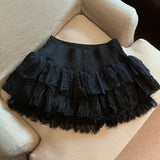 Net Red The Same 2026 Four Seasons New Small Fragrant Lace Lace Skirt Sweet Baboon Cake Skirt Fluffy Skirt