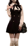 Autumn 2025 New Female Rich Family Gold To Collect Thin College French Style Strap Fake Two-Piece Dress Dress Woman