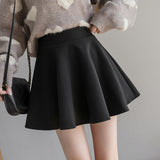 Hairy Dress Woman 2025 New High-Waisted Ass Short Skirt A-Word Black Autumn And Winter Half Skirt 100-Folded Pony-Up Skirt