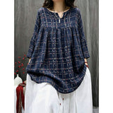 2026 Spring And Summer Retro Baong Printing Doll Shirt Loose Leisure Literary Top Woman