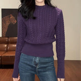 KANING Round-Necked Knitted Knitted Women's 2026 Autumn And Winter New Thin Soft Glutinous Sweater