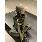 Fashion Babes Splicing Into Shoulder Long-Sleeved T-Shirts For Autumn And Winter Women's New Design Slimming Clothes