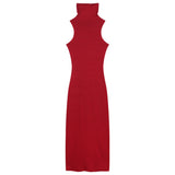 Light-Cooked High-End Feel Pure Windy High-Neck Dress Woman 2025 Summer Hottie Sexy Bag Ass Long Skirt