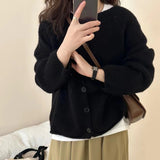 Scented Taro Purple Sweater Women's Cardigan Coat Women's College Style 2026 Autumn New Women's Korean Version Of Long-Sleeved Solid Color Top
