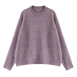 Solid Color Soft Languid Breeze Cover Head Sweater Autumn And Winter New Loose Round Collar Thick Knitted Shirt Wear