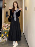 New Early And Early Autumn High-End Feeling Korean Atmosphere Wearing Black Dress Female French Temperament Dress