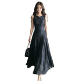 Summer Art Style Retro Style Vest Dress Femininity Elegant Shoulder A-Character Dress