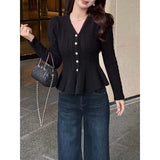 KANING French Small Fragrant Fishtail Knitted Cardigan 2026 Spring New V-Neck Temperament Design Sweater Jacket