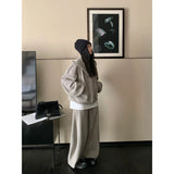Autumn Plus-Size Sleky Casual Sports Suit Women's Broad Leg Trousers Thin Sweater Two Sets